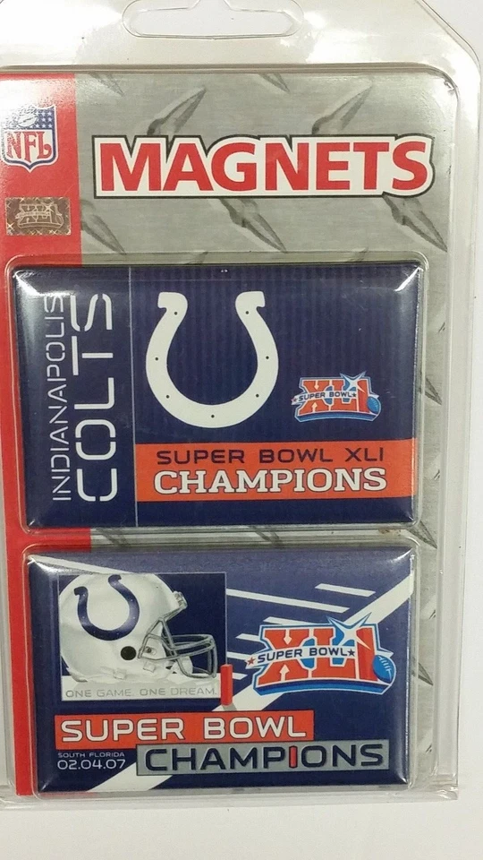 NFL Indianapolis Colts 2 Piece Magnet Set NEW (Super Bowl Champions) - Image 1 of 1