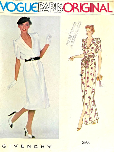Abito VOGUE Misses' anni '70 motivo Givenchy 2165 taglia 10 NON TAGLIATO