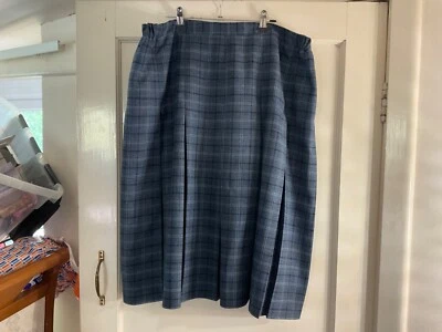 Blue check pleated skirt fully lined size 24 - Image 1 of 2