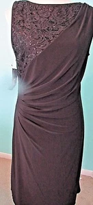 R & M RICHARDS WOMEN'S MIDI BLACK DRESS W LACE LINED SIZE 14 NEW WITH TAGS - Picture 1 of 11