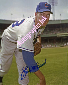 Lindy McDaniel autographed 8x10 Cubs  In Person Topps Vault #4