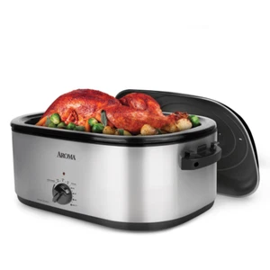28 Lb Turkey Roaster 22 Quart Oven Steel Electric Cooker NEW - Picture 1 of 11