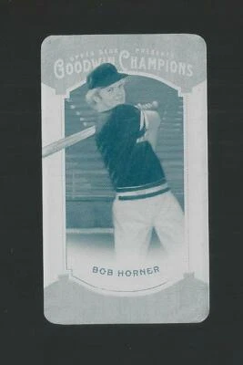 2014 Upper Deck Goodwin Champions Bob Horner Braves #66 Mini Cyan Plate True 1/1 - Image 1 of 2