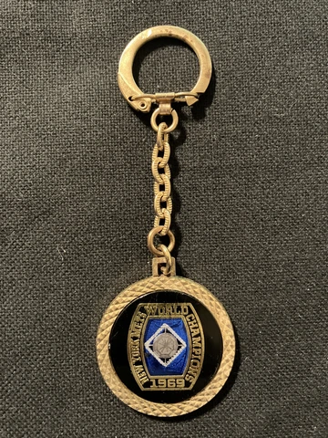 Vintage 1969 NEW YORK METS World Champions Metal Keychain Key Ring Fob Chain QTY Cover