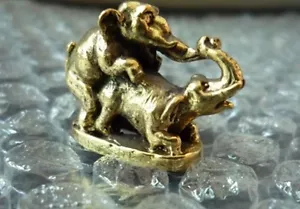 Estatua de elefante de Tailandia figura escultura de latón artesanías suerte, éxito, energía - Imagen 1 de 8