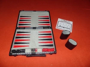 Backgammon im kleinen Kunstleder Koffer Reise Set griffige Steine 28 x 20,5 cm - Bild 1 von 16