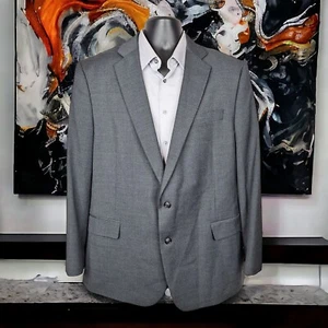 Stafford Sport Coat Blazer Mens 46R Solid Gray Double Vented - Picture 1 of 9