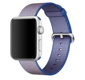 Genuine Apple Watch Woven Nylon Band - Royal Blue - Fits 46mm Watch - Zdjęcie 1 z 4