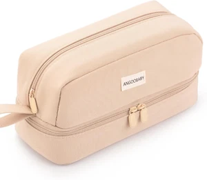 Big Capacity Large Pencil Case Canvas Pen Pouch Bag with 2 Compartments for Girl - Picture 1 of 5