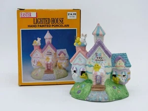Easter Toy Shop Lighted Porcelain House 1994 – Holiday Village Easter Decor - Picture 1 of 9