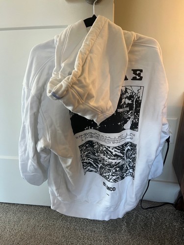 ALEXANDER MCQUEEN Felpa con cappuccio da uomo bianca MCQ nuovissima