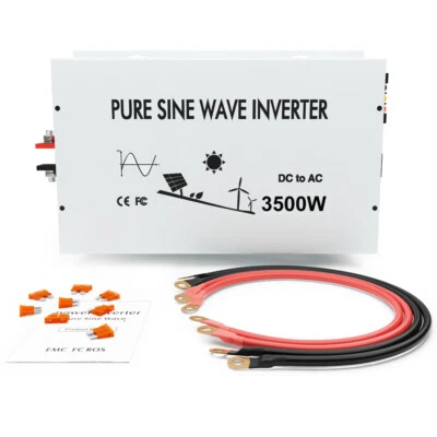3500W Pure Sine Wave Inverter 12V/24/48V DC to 120/220/240V AC Car/Home Solar  - Image 1 of 4