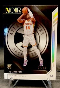 AJ Griffin 2022-23 Panini Noir Rookie 37/49 Holo Silver RC Atlanta Hawks
