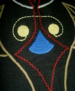 NEW 100% Wool Throw 47 x 71" Birgit* Scandinavian Pattern w/ Fringes Embroidery - Picture 1 of 7