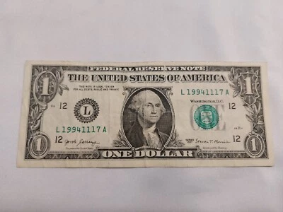 FANCY SERIAL NUMBER  $1  BIRTHDAY NOTE  November 17, 1994 - Image 1 of 2