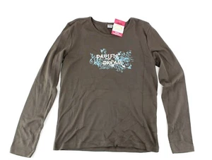 Camisa niña manga larga algodón estampado floral caqui talla 128 - Imagen 1 de 3