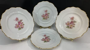 Golden Crown E&R "Briar Rose~Set of 4 Bread & Butter Plates" Bavaria Germany - Picture 1 of 6