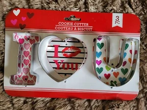 NEU 3 Stk. SET VALENTINSTAG METALL AUSSTECHFORMEN " I LOVE YOU" - Bild 1 von 3