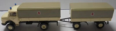 BREKINA Mercedes Benz L / La 322 Croce Rossa con Rimorchio Scala H0 Rarità #F7# - Immagine 1 di 4
