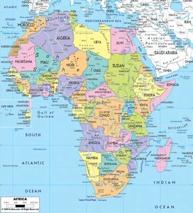 64037 Africa Map Wall Decor Print Poster - Picture 1 of 7