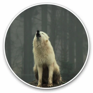 2 x Vinyl Stickers 25cm - Wild Arctic White Wolf Forest Cool Gift #15660 - Afbeelding 1 van 9