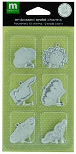Making Memories Embossed Eyelet Charms Flourishes Set Embellishments - Picture 1 of 1