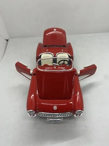 Burago 1957 Chevy Corvette Red and White Convertible 1:18 Scale Diecast Car - Picture 1 of 23