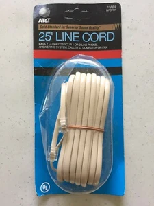 Cable conductor AT&T 25' línea estándar dorado sonido superior - color marfil - Imagen 1 de 2
