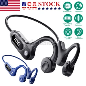 Bluetooth Bone Conduction Headphones Wireless Outdoor Sport Headset Earbuds USA - Picture 1 of 12