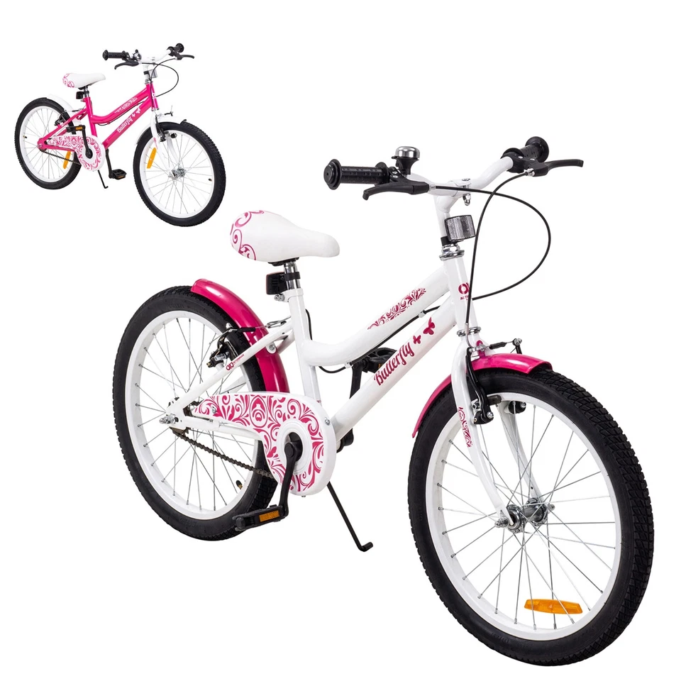 Kinderfahrrad Butterfly 20 Zoll Kinder Fahrrad Rad Bike Kind Mädchen Pink Rosa - Bild 1 von 1
