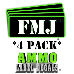 FMJ Munition Dosen Etiketten Munition Aufkleber 3""x1"" Vollmetall Jacke abgerundet GRbkRD - Bild 1 von 1