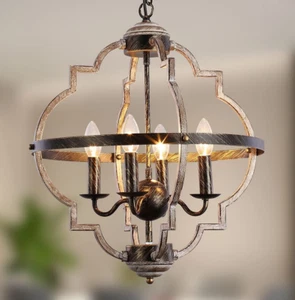 Rustikaler Bauernhaus Stlye Kronleuchter mit 4 Lichtern (CHLR63) - Bild 1 von 3
