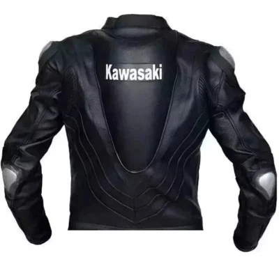 Chaqueta de cuero Kawasaki Ninja para carreras de motocicletas Chaqueta de motociclista Cuero de vaca Foto 1 de 3