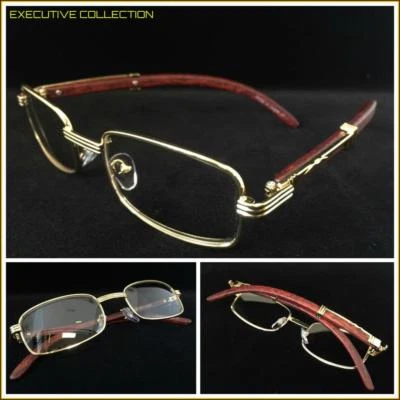 Men Classy Elegant Retro Hip Hop Rapper Clear Lens EYE GLASSES Square Gold Frame - Image 1 of 4