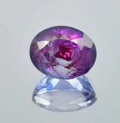 Piedra preciosa suelta corte ovalado zafiro bicolor natural de Ceilán grado AAA 12,00 quilates Foto 1 de 4