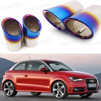 Punta de silenciador de escape de coche 2 piezas azul para Audi A1 2011-2017 #5031 Foto 1 de 4