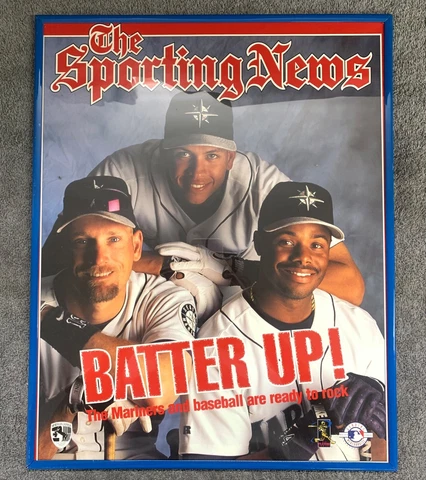 The Sporting News Seattle Mariners Framed Poster "Batter Up!" 20"x16" Cover