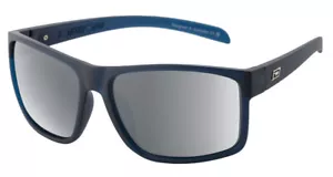 DIRTY DOG BLAST XL Mens POLARISED Sunglasses SATIN BLACK & BLUE / FLASH MIRROR - Picture 1 of 1