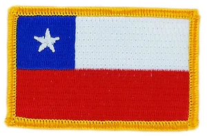 FLAG PATCH PATCHES CHILE CHILEAN  COUNTRY  IRON ON EMBROIDERED SMALL - Picture 1 of 1