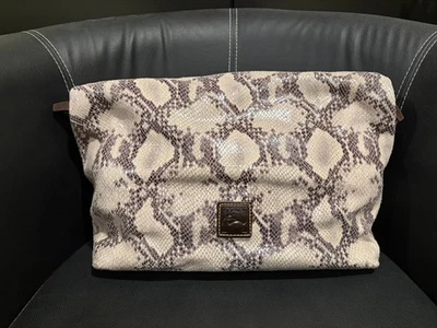 Bolso de Hombro Hobo Grande Estampado Piel de Serpiente Cuero Marrón Dooney & Bourke Foto 1 de 4