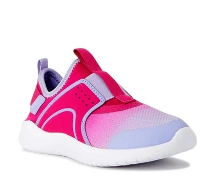 Zapatilla deportiva Athletic Works bebé niña elástica frontal púrpura y rosa talla 10 Foto 1 de 4