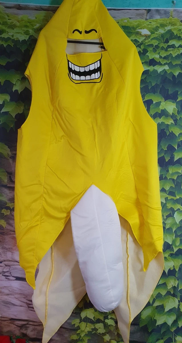 Bananen-Kostüm Für Erwachsene – Einteiliges Fruchtkostüm Für Karneval & Halloween | Größe M-L