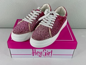 Hey Girl Corkys Damen Bedazzle Pink Ombre Sneaker Bling Sparkle - Bild 1 von 7