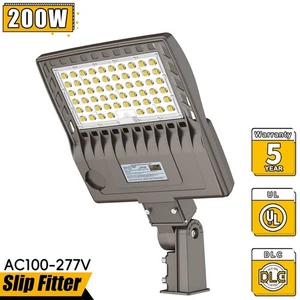 200W LED Parking Lot Light Commercial Shoebox Street Area Lighting Fixture 5000K - Picture 1 of 10