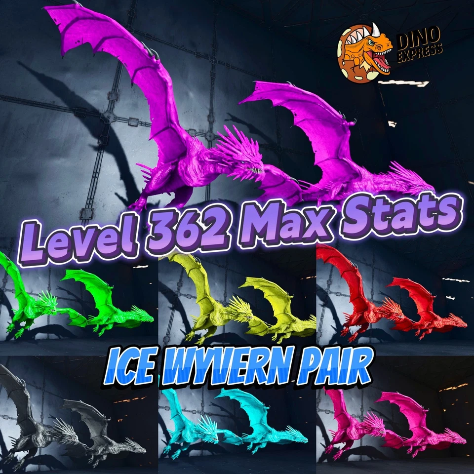 Ice Wyvern Pair, Level 362 CloneARK🦕 Survival Ascended ASA PVE PC/XBOX/PS - Image 1 of 1