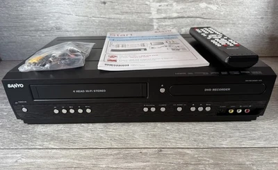 Grabadora de DVD VCR Sanyo FWDV225F combo VHS en blanco con control remoto y manual probado Foto 1 de 4