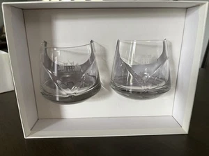 Macallan Single Malt Scotch Whisky Tumbler Heavy Glass Chevron Design Gift Set - Picture 1 of 7