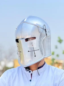 Mittelalter Kreuzritter Ritter Barbuta Cosplay LARP Helm Halloween Kostüm - Bild 1 von 5
