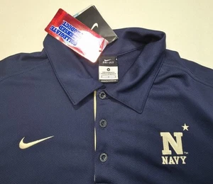 New Nike Navy Midshipmen Polo Shirt Mens M Blue Golf Naval Academy - Picture 1 of 7