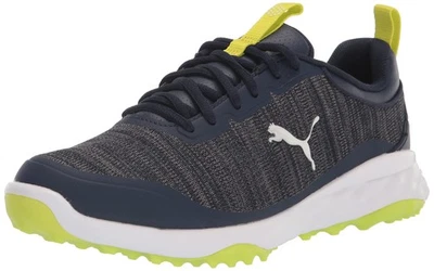 Zapatos de golf Puma Fusion Pro 377041-02 azul marino plateado lima para hombre sin clavos Foto 1 de 4